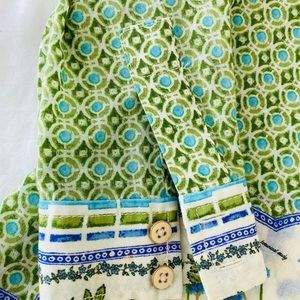 Tory Burch Printed Longsleeve Buttondown Shirt